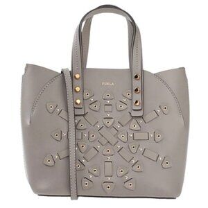 FURLA Auroraa Gray Laser Cut Small Top Handle/Shoulder Bag